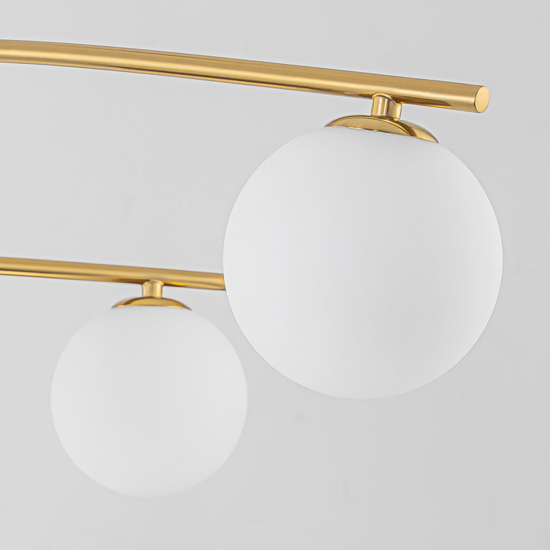 Plafonnier semi-encastré en verre Fairfax, Doré, 9