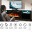 Joete 79'' Media Console, TV Stand for TVs up to 88" with Electric Fireplace and Adjustable Shelves