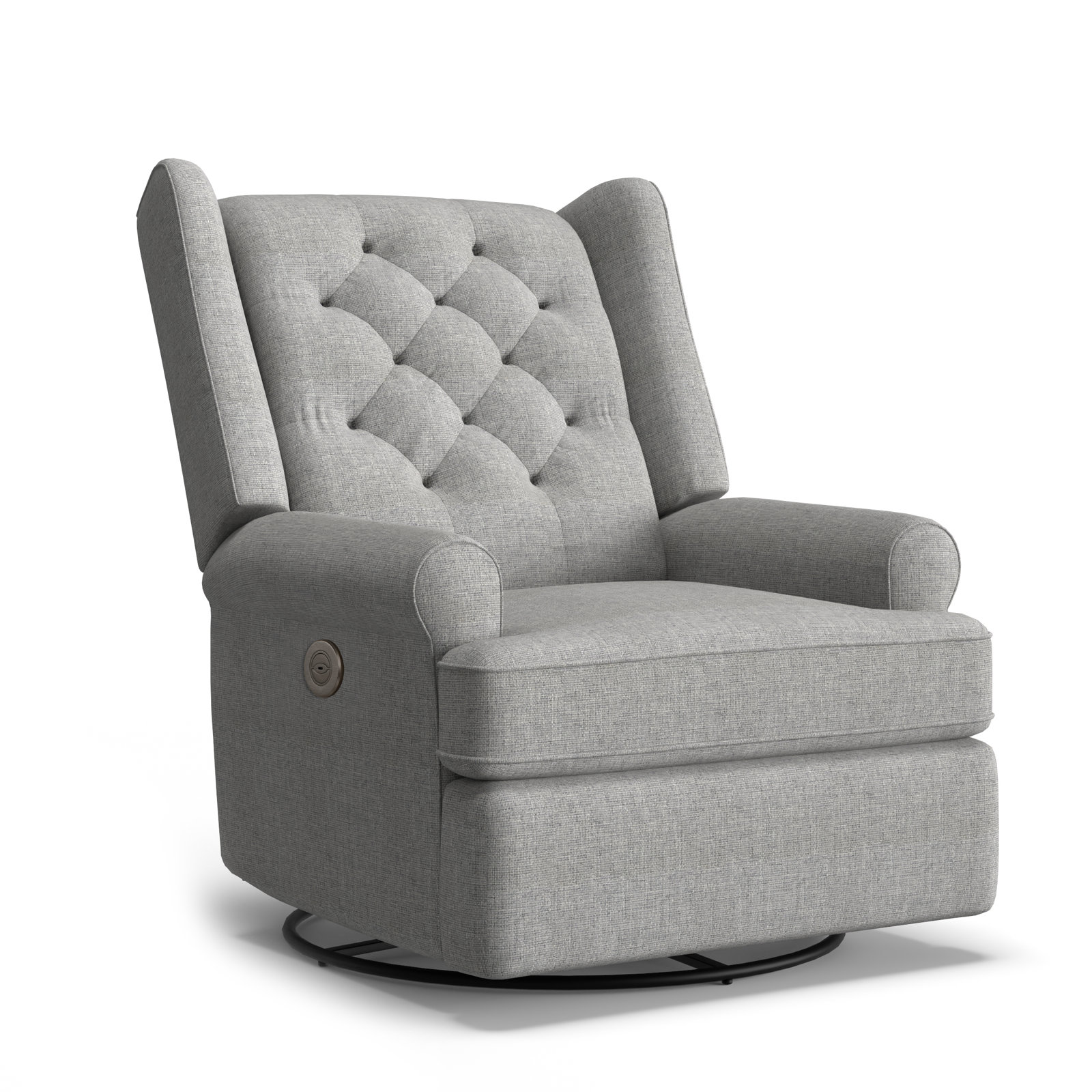 Allendale Upholstered Swivel Reclining Glider, Dove Grey Performance