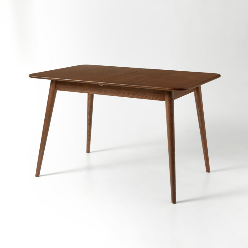 Table de salle à manger extensible en chêne massif de 47 à 63 po Fjord, H 30 po x L 47 po x l 32 po, Chêne brun