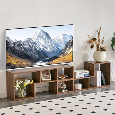 2‑Piece Cube TV Stand, Free‑Combination L‑Shaped Gaming Entertainment Media Console, Open Storage Bookcase Shelf for Living Room