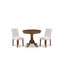 L'ensemble de table de salle à manger 3 pièces contient une table moderne et 2 chaises rembourrées en tissu de polyester beige brume, noyer antique-73189932-73189938-73189940