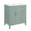 Meuble-lavabo de 30 po avec lavabo en céramique, armoire de rangement moderne avec portes à fermeture douce, tiroir profond et tiroir standard, meuble-lavabo élégant pour les petites salles de bain-133144831
