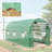 Outsunny 14.6'x6.5'x6.6' Hoop House Greenhouse with 2 Support Rods, Zippered Roll-up Mesh Door, Mesh Windows, Walk-in Tunnel Greenhouse with PE Cover, Galvanized Steel Frame, Outdoor Garden, Green-120879786