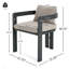 Chaise de patio d'extérieur en aluminium Pula, ensemble de 2, finition noire avec coussin beige