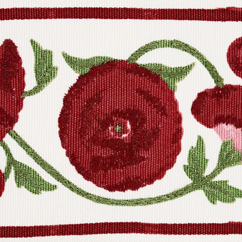 Saranda Flower Embroidery Tape, Cardinal 