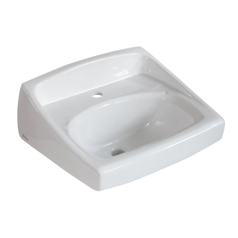 American Standard Lucerne 18.25'' White Ceramic Square Bathroom Sink with Overflow