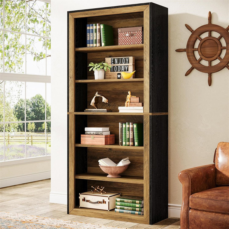 Bibliothèque à 7 niveaux avec rangement ouvert multi-espaces