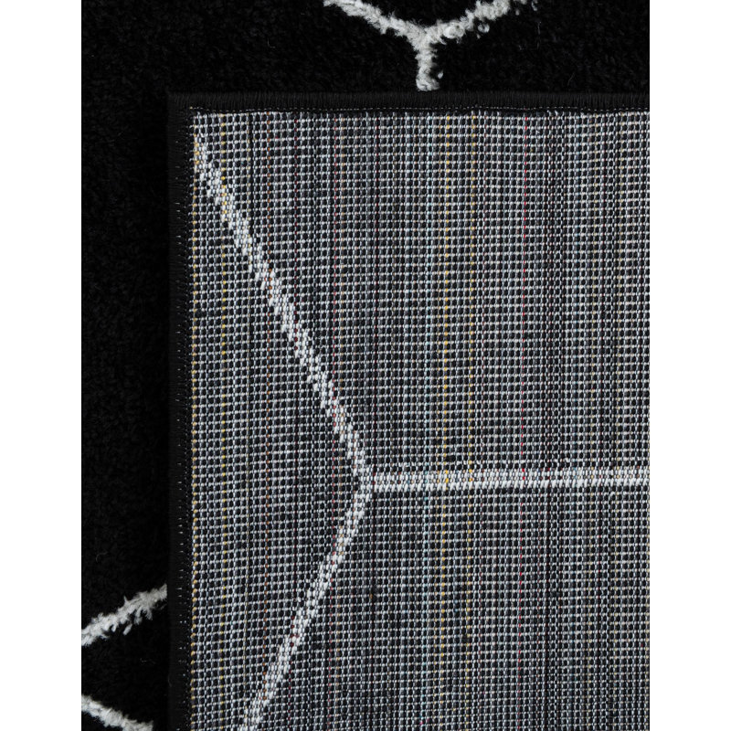 Tapis noir Mariela, Tapis de couloir 2 pi x 10 pi, Noir
