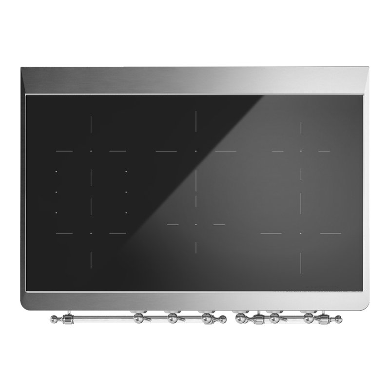 Majestic III Series 40 Inch Induction Range with 6 Induction Elements in Stainless Steel (Brass Trim), Matte Graphite, Chrome