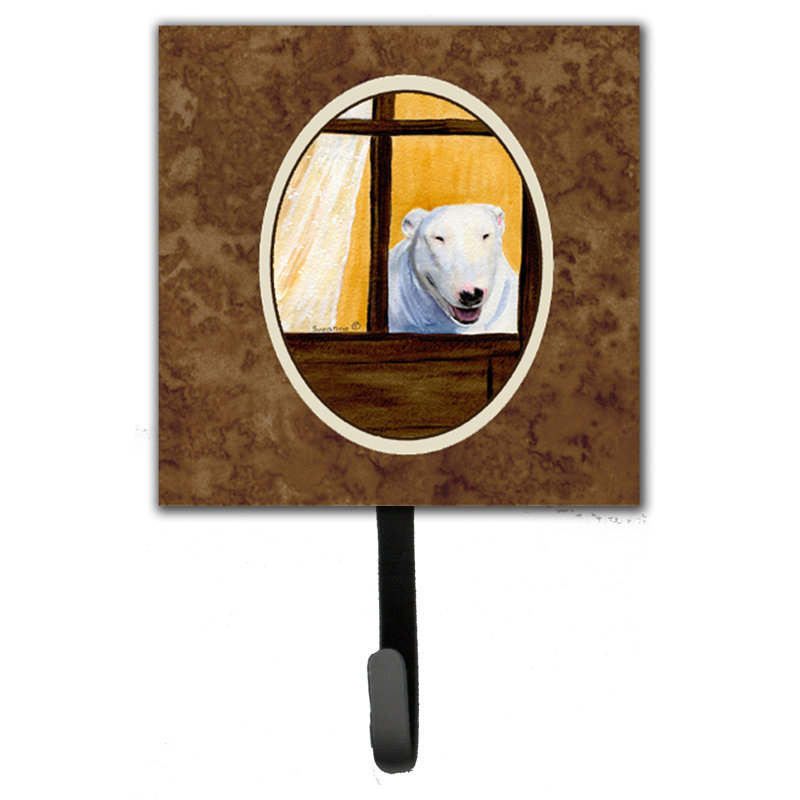Porte-laisse et crochet mural bull terrier