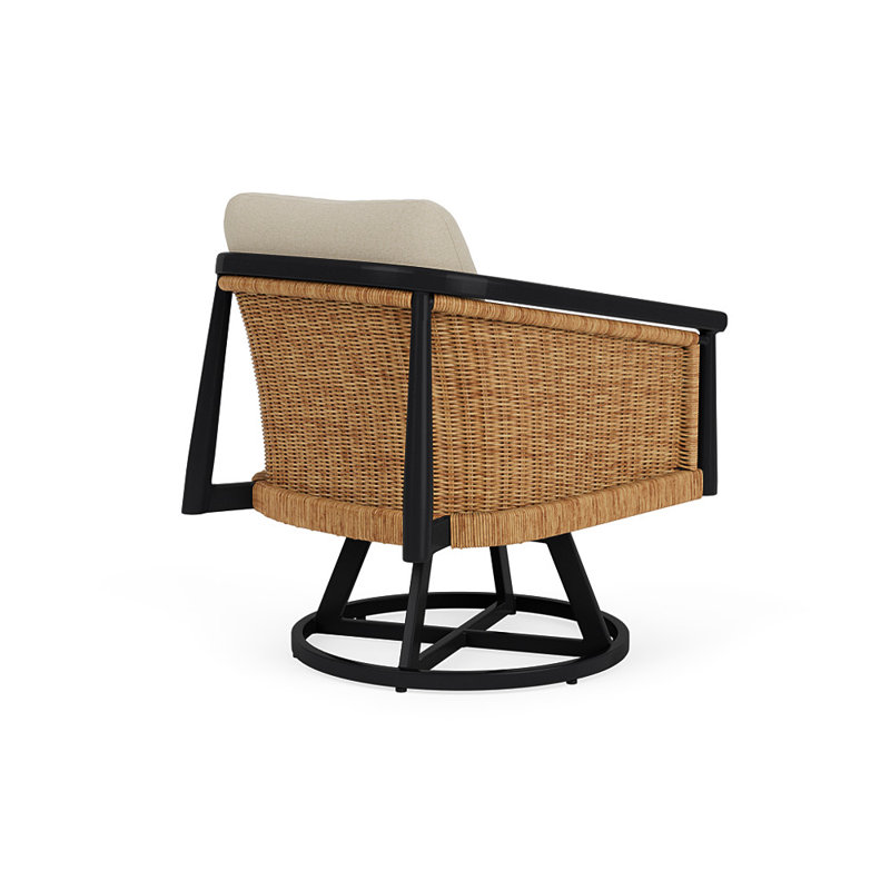 Galloway Swivel Lounge Chair In Tortoiseshell Finish, Rumba Straw