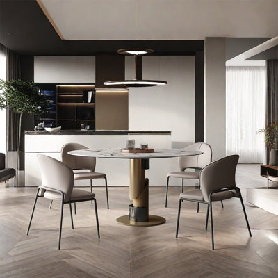 Modern fashion round sintered stone table sets