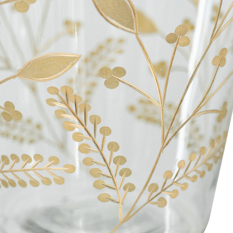 Vase en verre doré, P 7,9 po x 12,6 po