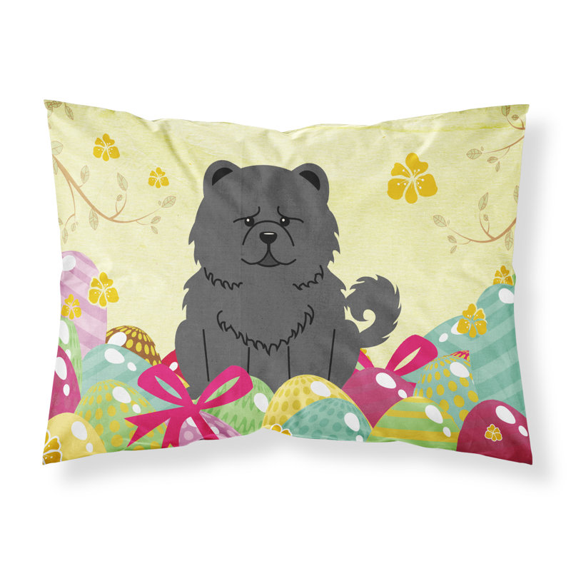 Taie d’oreiller œufs de pâques, Chow-chow noir