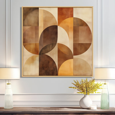 Earth Tone Abstract Wall Art, Earthtone Arc Composition, Terracotta Arc Canvas