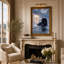 «Dark Rock Formation in Ocean at Sunset», art mural sur toile-2044200039