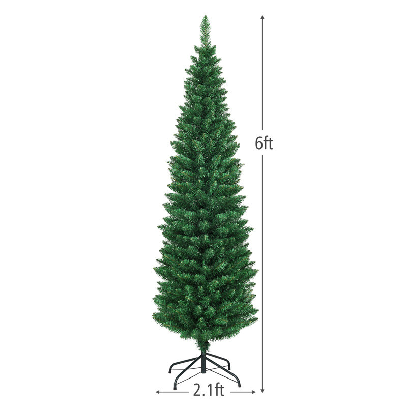 Sapin de Noël vert élancé, H 6 pi
