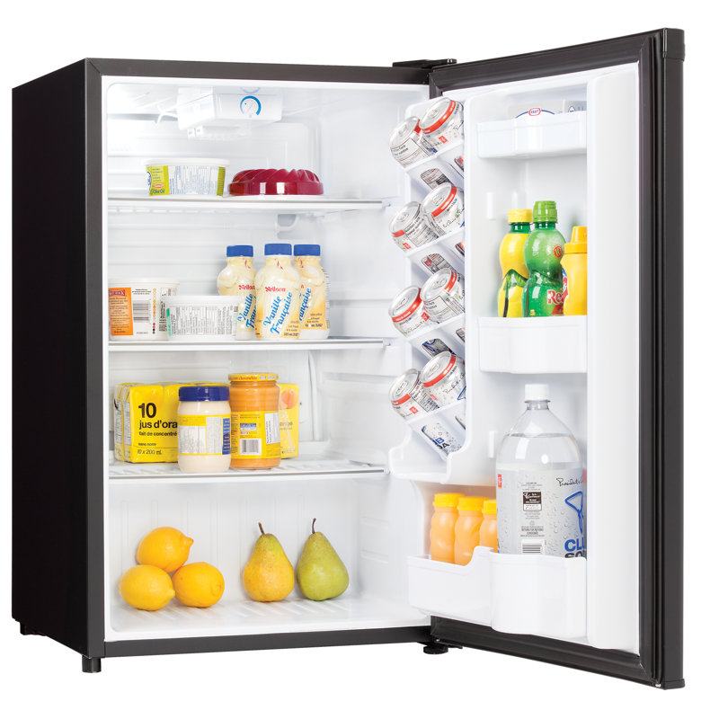 Compact Black Energy Star Freestanding Refrigerator with Reversible Door