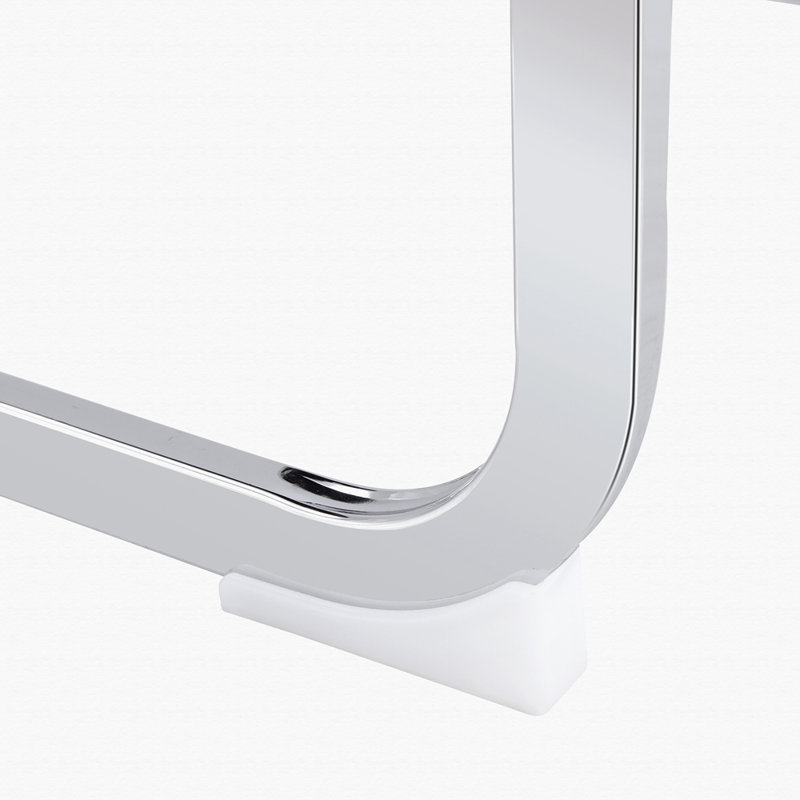 Chaise de salle à manger moderne Devlyn, Blanc, Argent, 4