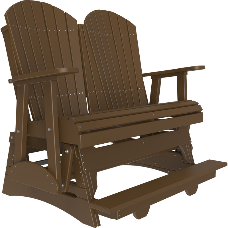 Banc d'extérieur coulissant en polywood, Brun foncé