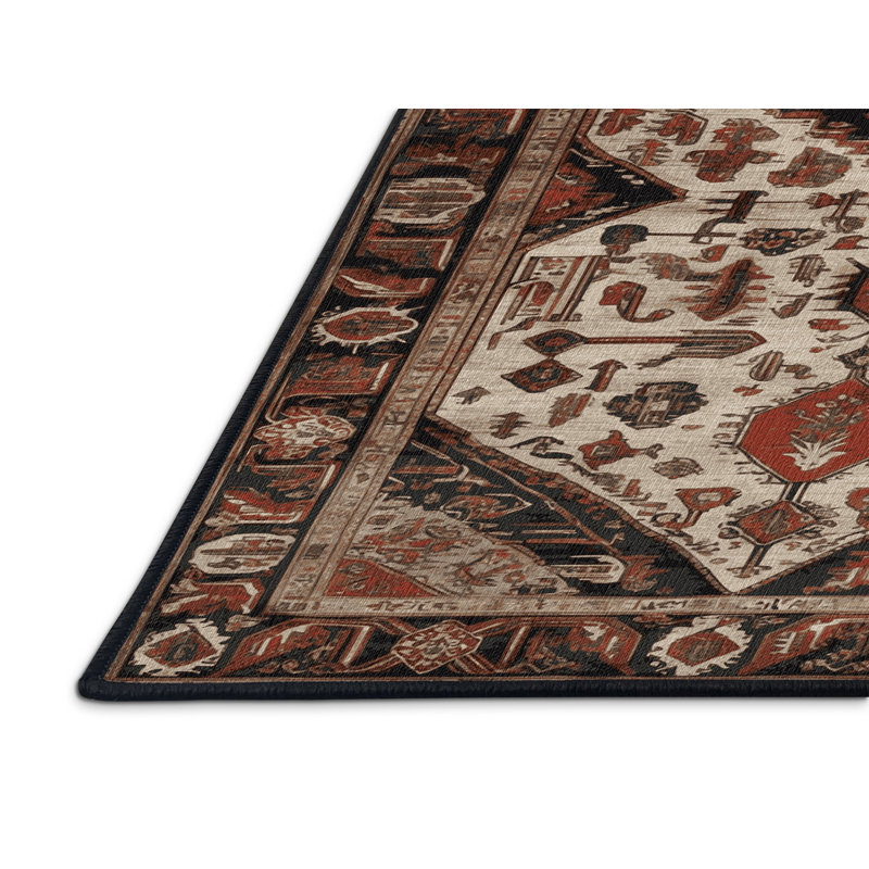 Tapis brun lavable à la machine, Rond 6 pi