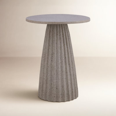 Aluminum Side Table W/Chisel Texture Base
