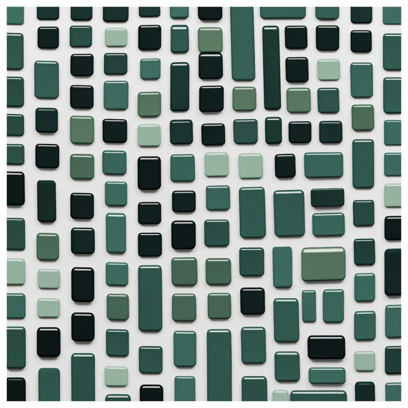 Coussins rectangulaires verts à double face, 14 x 14 inches