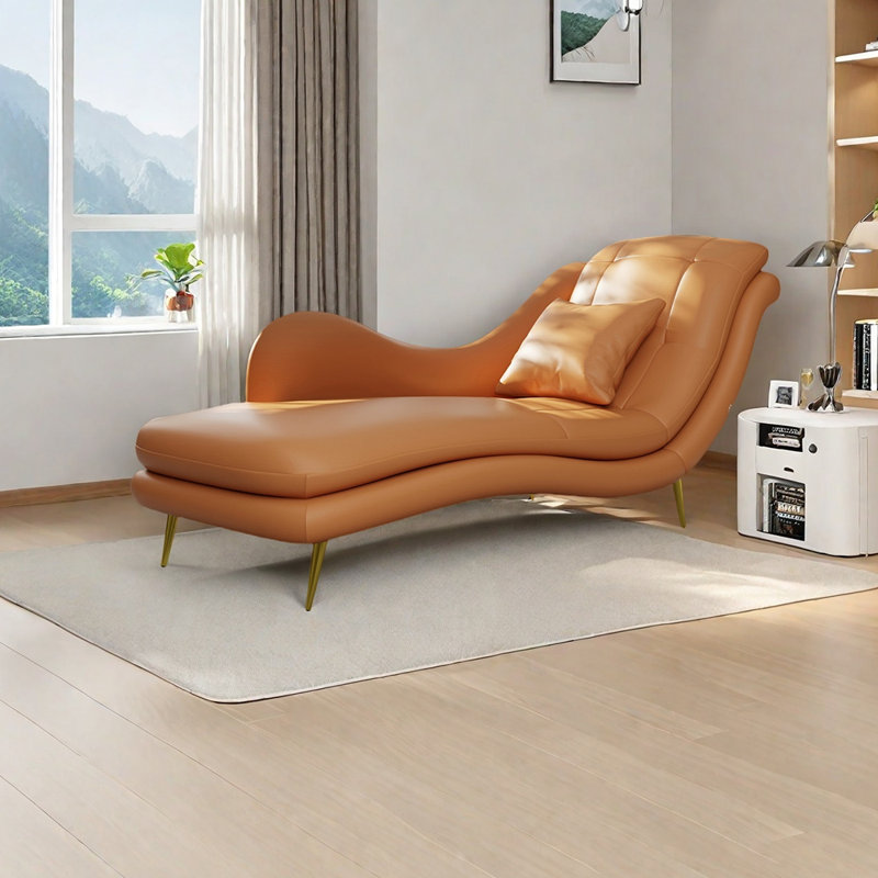 Chaise longue Robichaux , Orange, Orienté à droite
