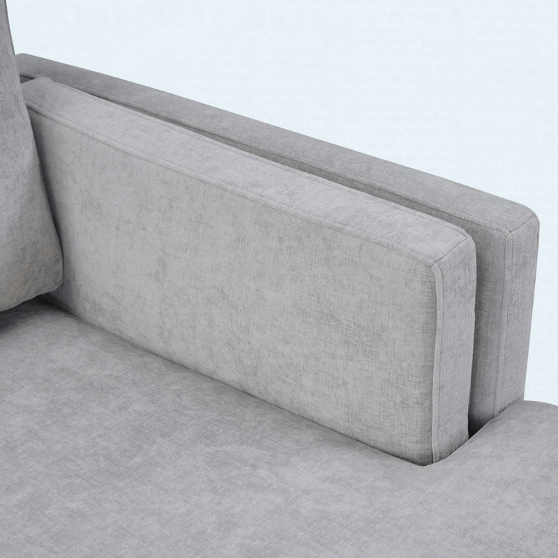 Méridienne moderne avec méridienne 53,5 po, Grey