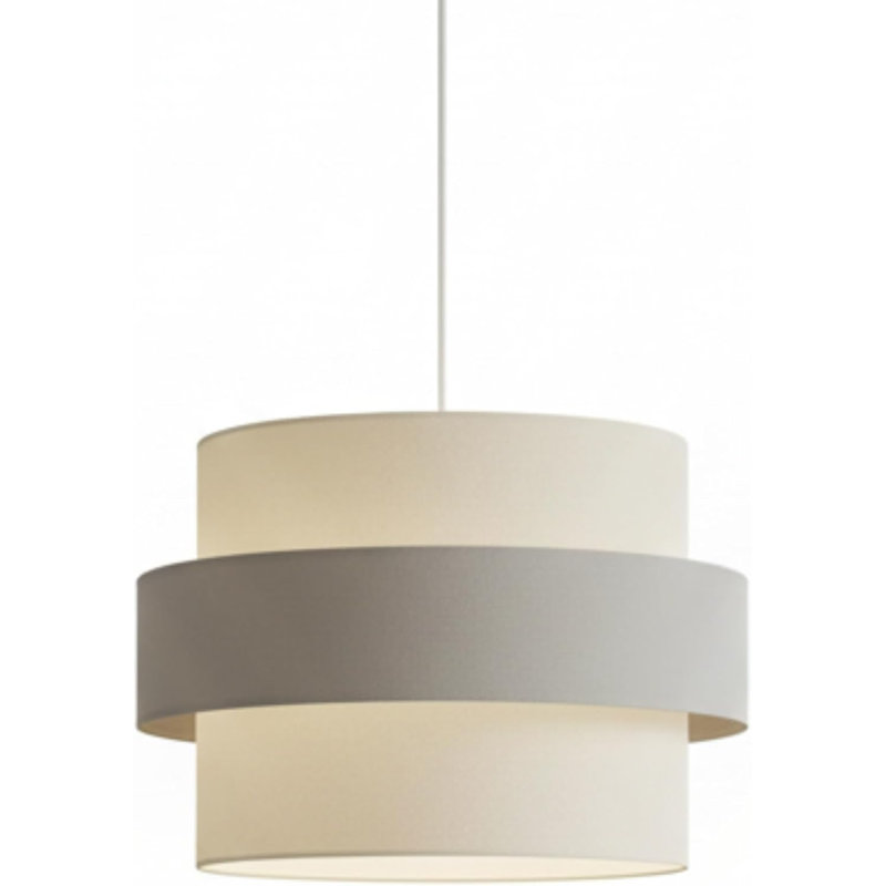 Double Layer Drum Shade 30cm Dia' - Cream and Grey, Cream/Grey