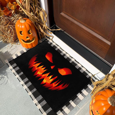 Paillasson d'Halloween, tapis de salle de bain citrouille d'Halloween 17 po x 29 po