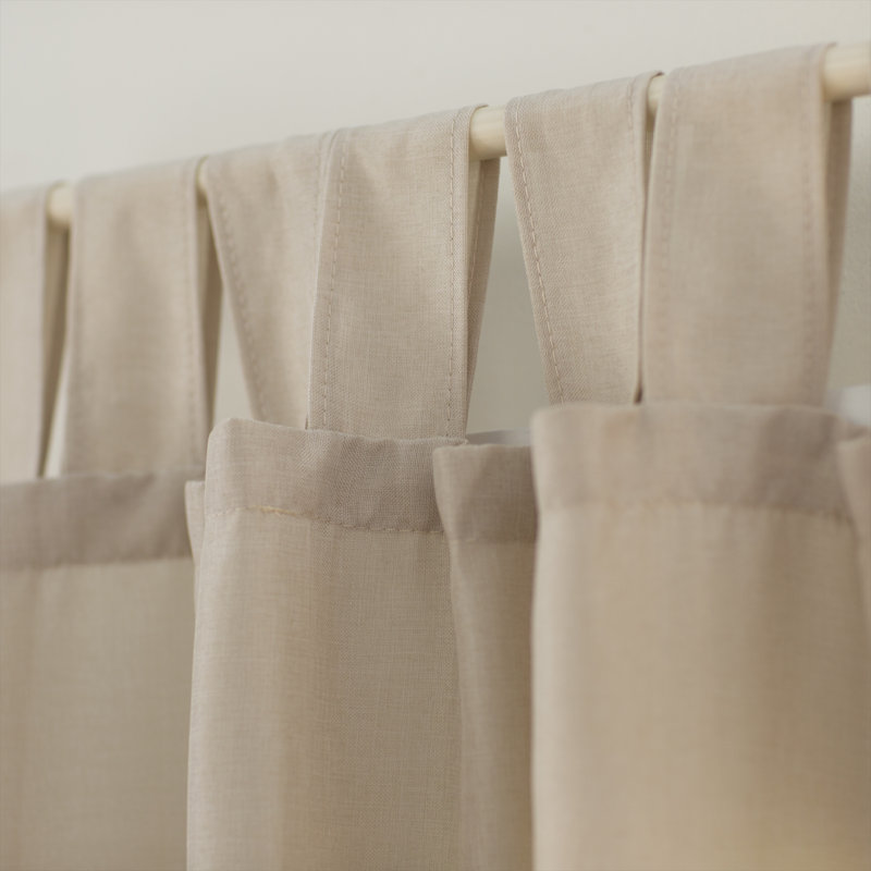 Panneau de rideau simple semi-transparent en polyester - Basics by Wayfair ™, Écru, L 40 po x L 95 po