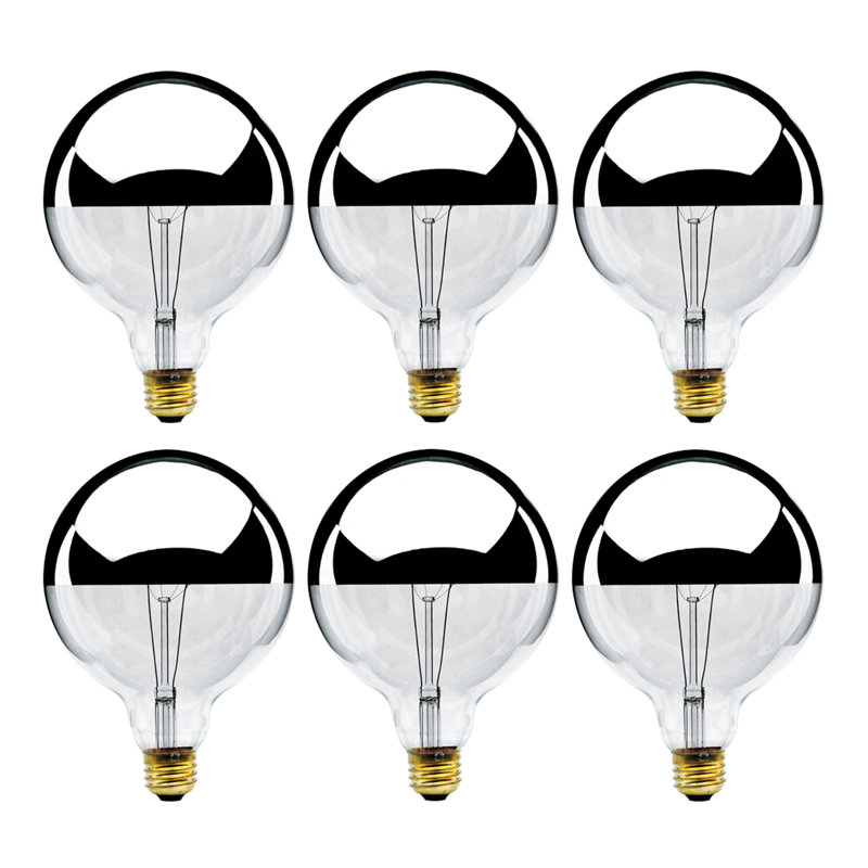 100 watts, bol argenté, ampoule incandescente G25, à intensité variable, blanc chaud
