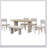 Solid Wood Dining Table Set with Bench - 6-Piece Upholstered Rectangular Dining Room Table Set, Modern Farmhouse Design