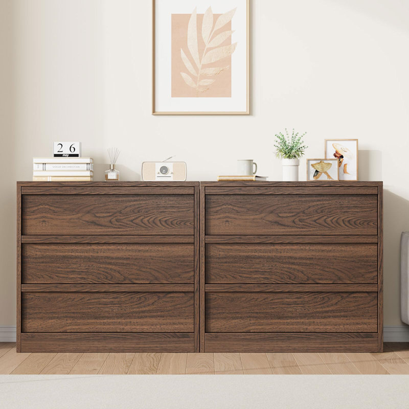 Commode 3 tiroirs Tall, Brun