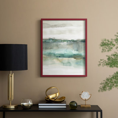 «Soft Emerald Harmony», reproduction encadrée - bois massif
