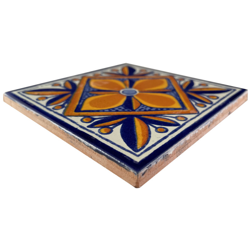4.2" x 4.2" 9pcs TalaMex Mendoza Talavera Mexican Tile