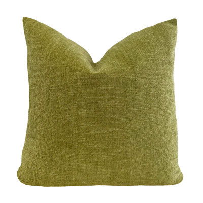 Housse de coussin en velours vert uni