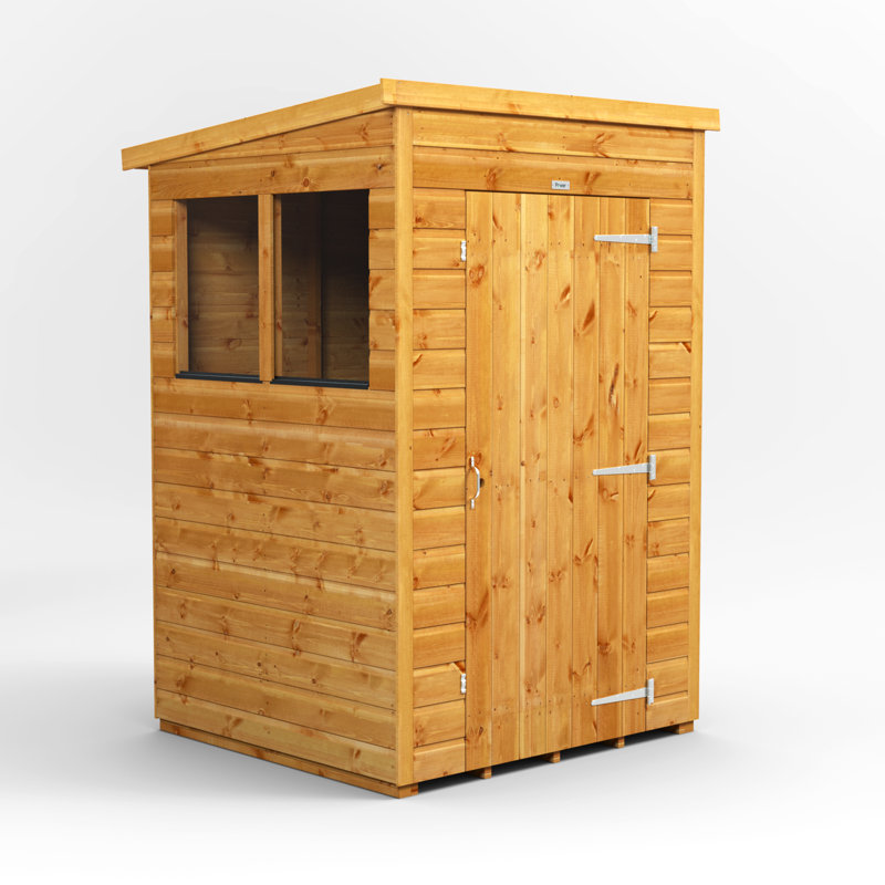 Powersheds 4 x 4ft Timber Tongue & Groove Pent Garden Shed