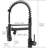 Led Kitchen Sink Faucet With Pull-Down Spray - Black, Single Lever, Materials Pull Down Efficient Water Flow