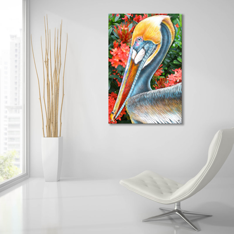 Acrylique mural «Pelican» par Tim Jeffs, H 36 po x l 24 po