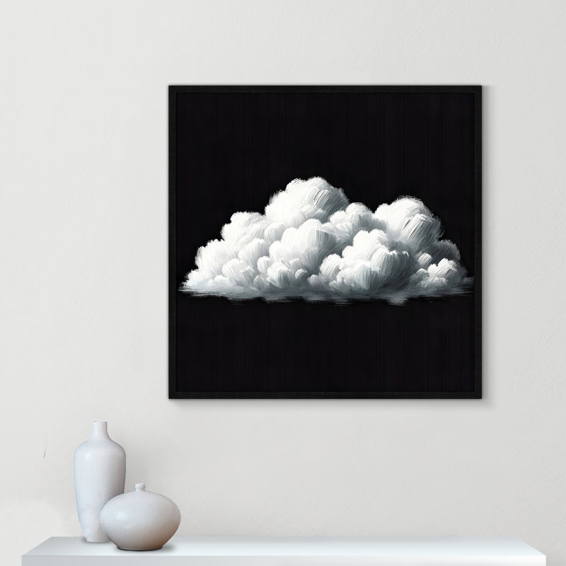 White Clouds Print by Casa Fine Arts, 37.5" H x 37.5" W x 1.25" D, Natural Framed Print without Mat