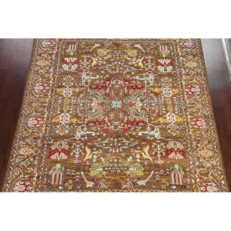 Mahbub One-of-a-Kind 8'1" X 9'8" Wool Area Rug in Brown