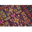 Tapis de couloir oriental mauve à motif géométrique traditionnel 4 x 9