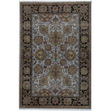 Crown Wool Oriental Area Rug in Blue/Black/Brown