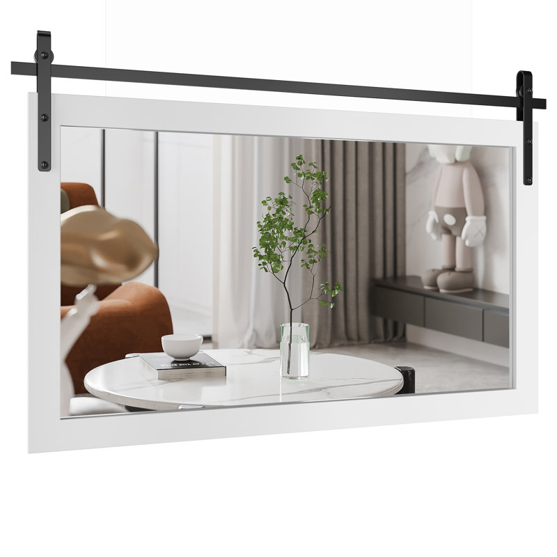 Miroir d'appoint de salle de bain Farmhouse, Blanc, 26 po x 40 po