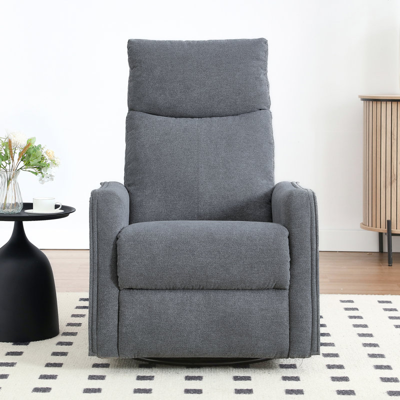 Lila 27'' W Manual Recliner Swivel Rocker Recliner With Massage And Heat, Gray