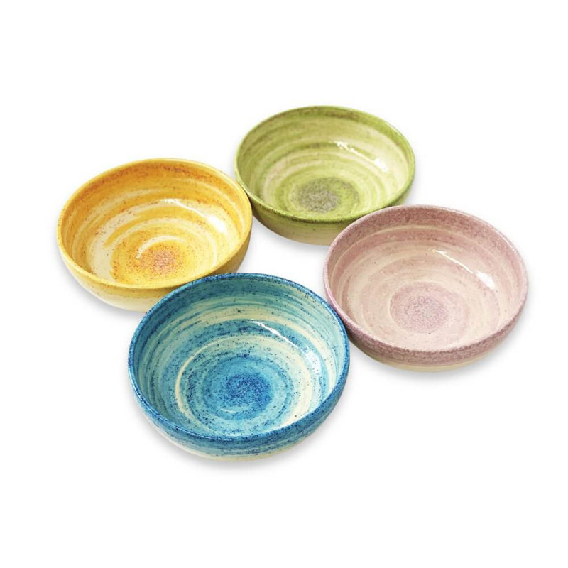Verano - Pastel Beach - Shallow Bowl - Set Of 4 Mixed