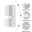 Grande armoire de rangement pour salle de bain, armoire de rangement autoportante avec deux portes de taille différente et tablette réglable, conception à étagère de porte, panneau de fibres à densité moyenne avec finition peinte
